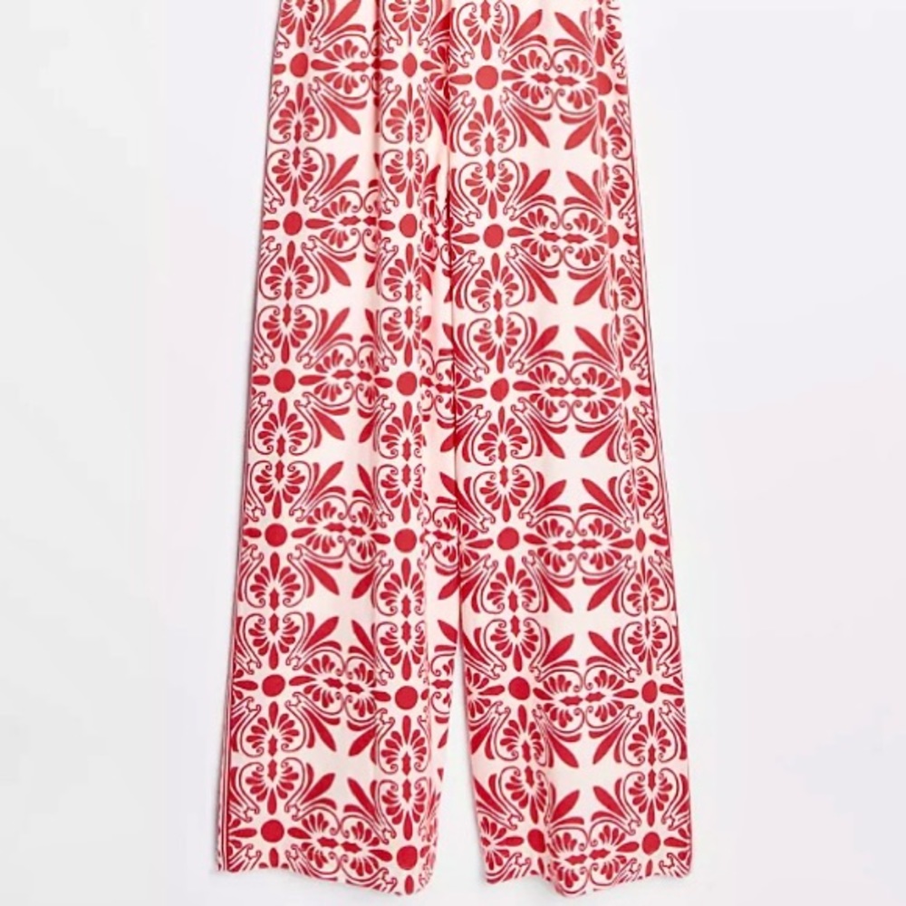 Farm Rio Carmina Button-Front Jumpsuit Linen Medium Anthropologie Wide Leg - Picture 6 of 8